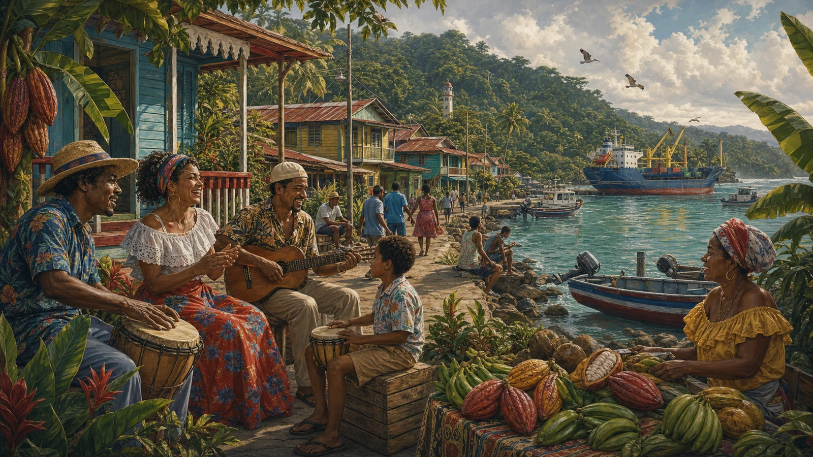 Ilustración editorial de la provincia de Limón, Costa Rica.